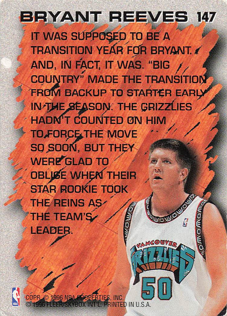 1996-97 Fleer European Basketball Bryant Reeves #147