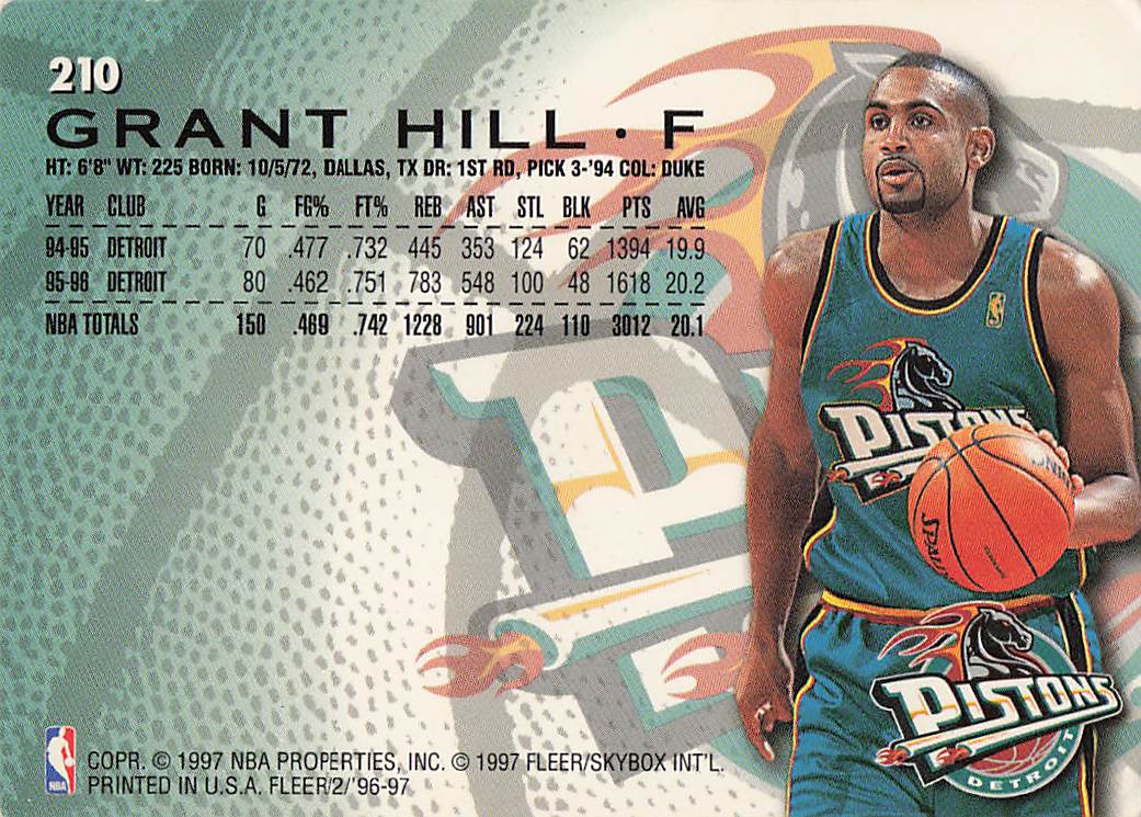 1996-97 Fleer European Basketball Grant Hill #210