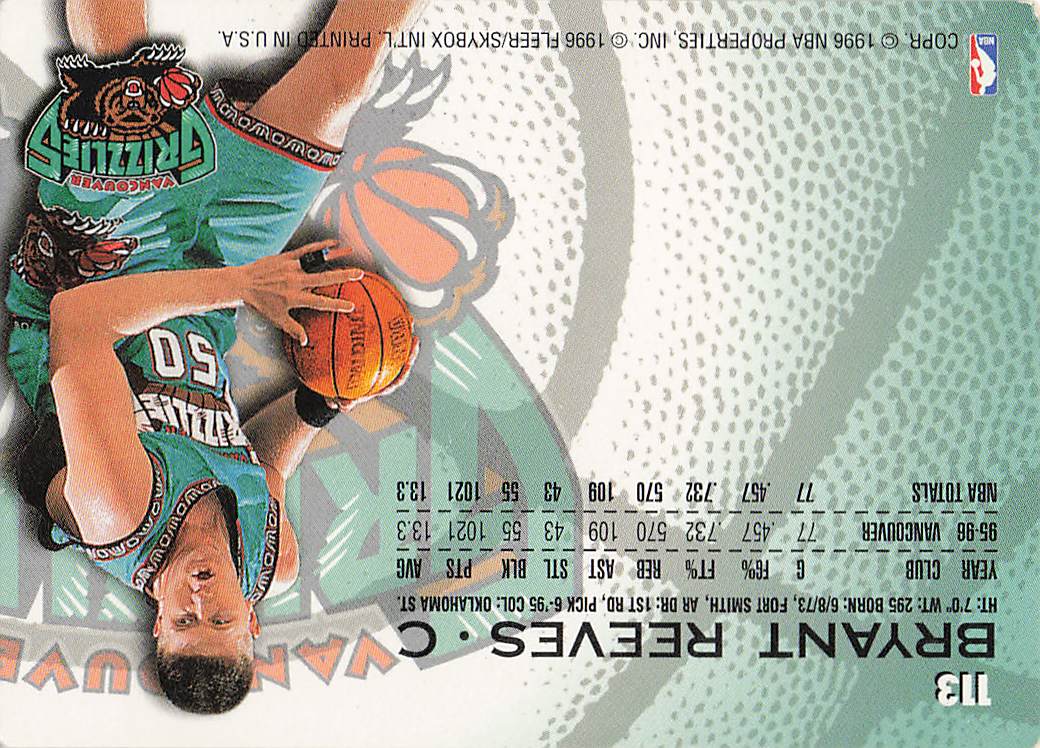 1996-97 Fleer European Basketball Bryant Reeves #113
