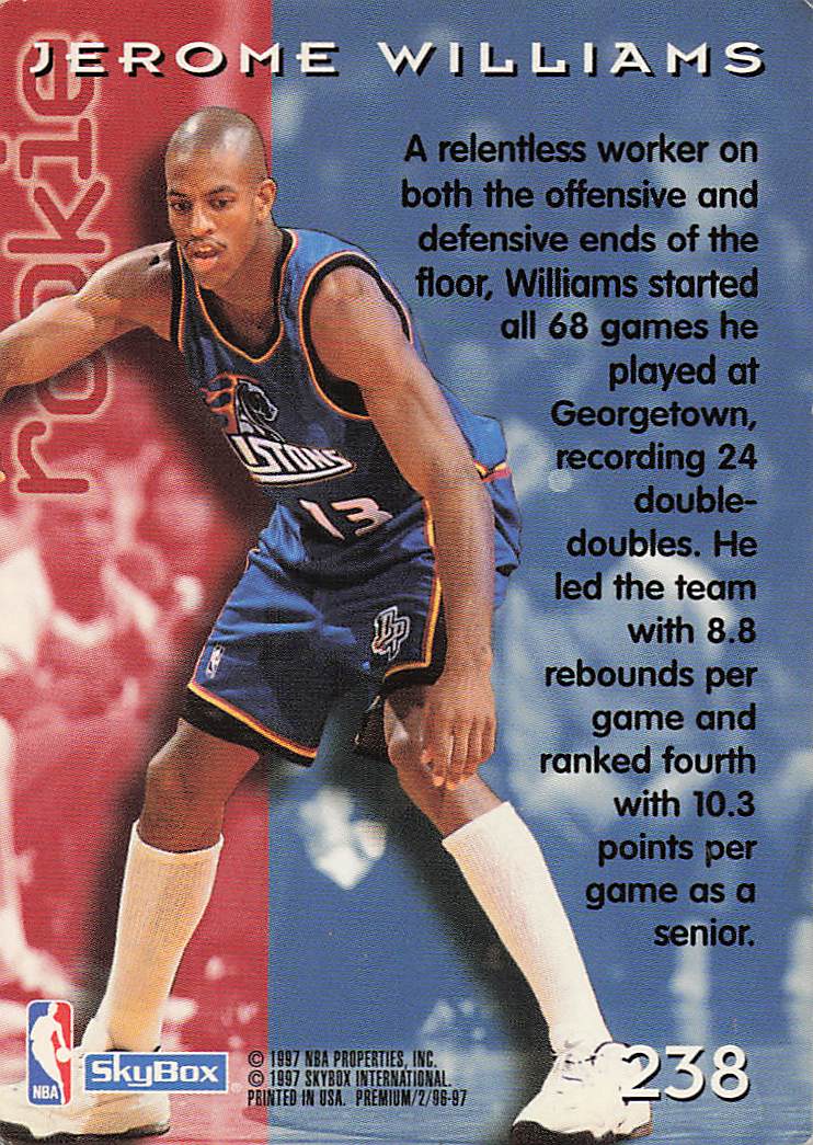 1996-97 SkyBox Premium Basketball Star Rubies Jerome Williams #238 Rookie