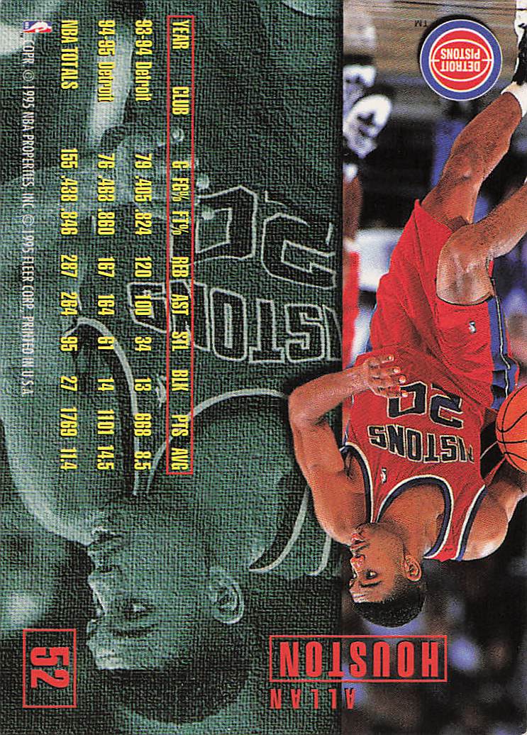 1995-96 Fleer European Basketball Allan Houston #52