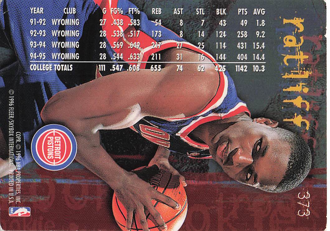 1995-96 Fleer Basketball Theo Ratliff #304 Rookie