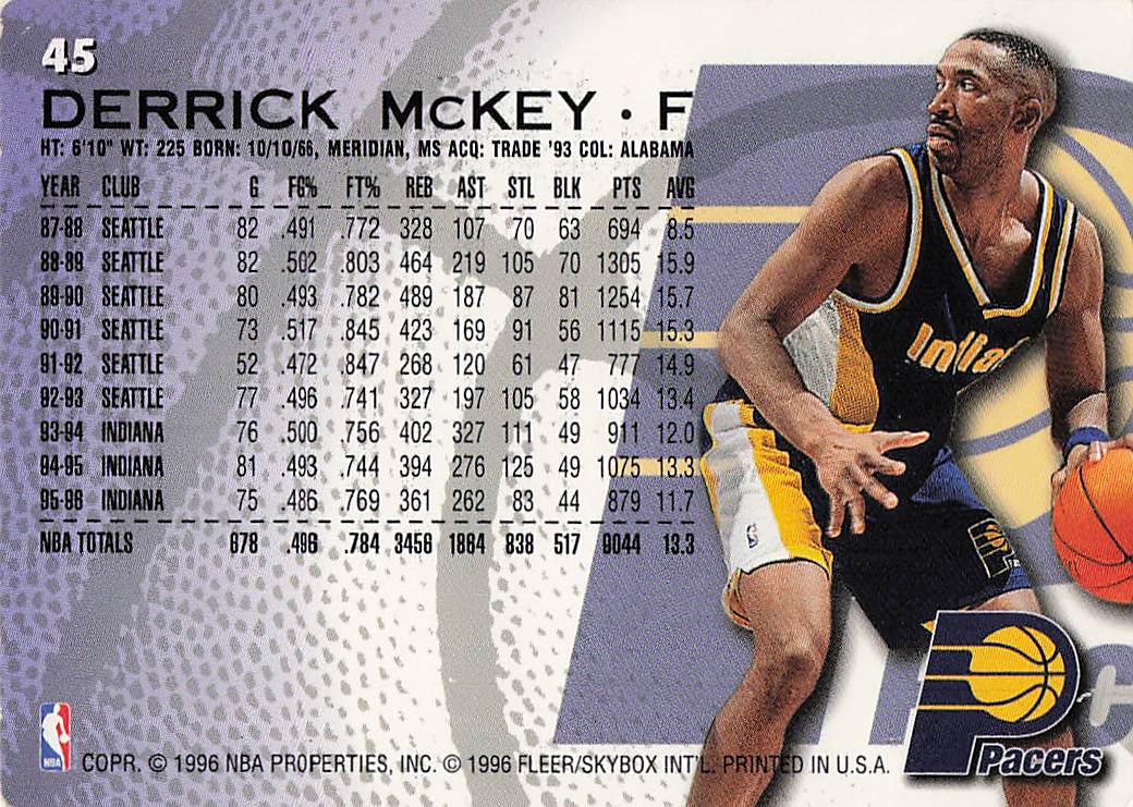1996-97 Fleer Basketball Derrick McKey #45