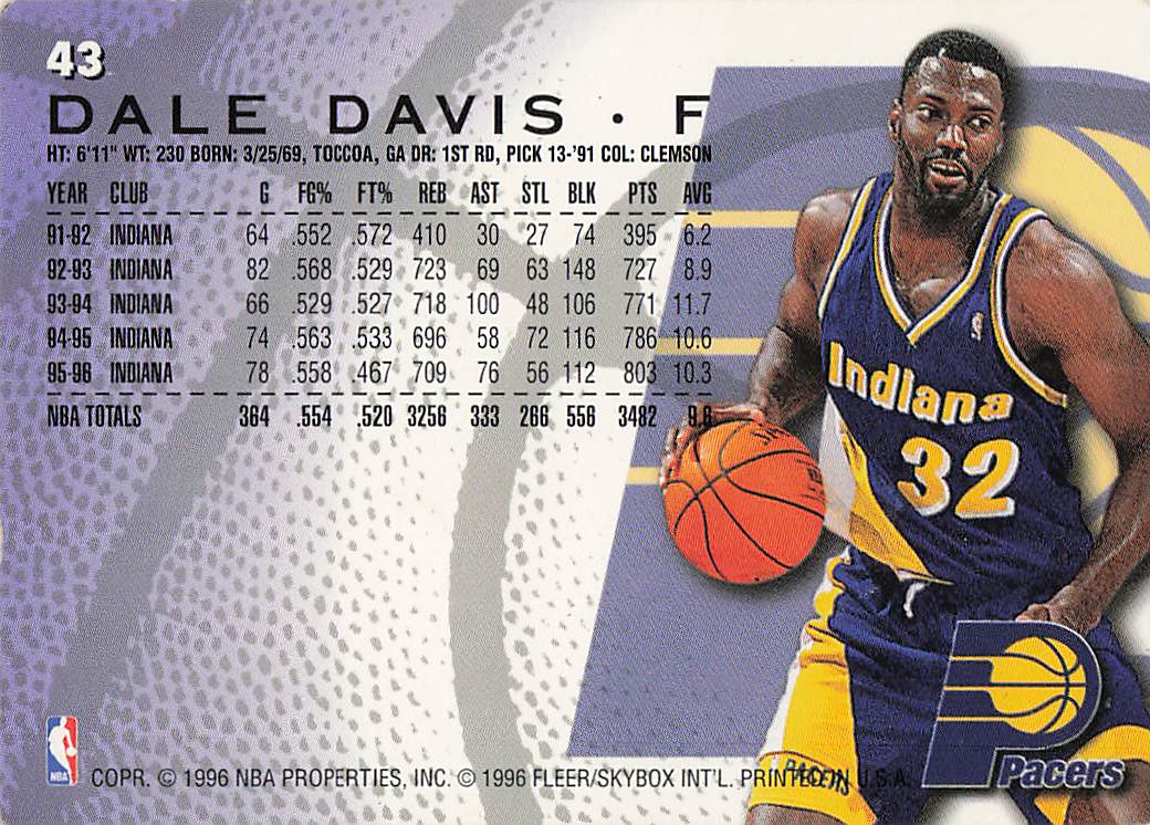 1996-97 Fleer Basketball Dale Davis #43