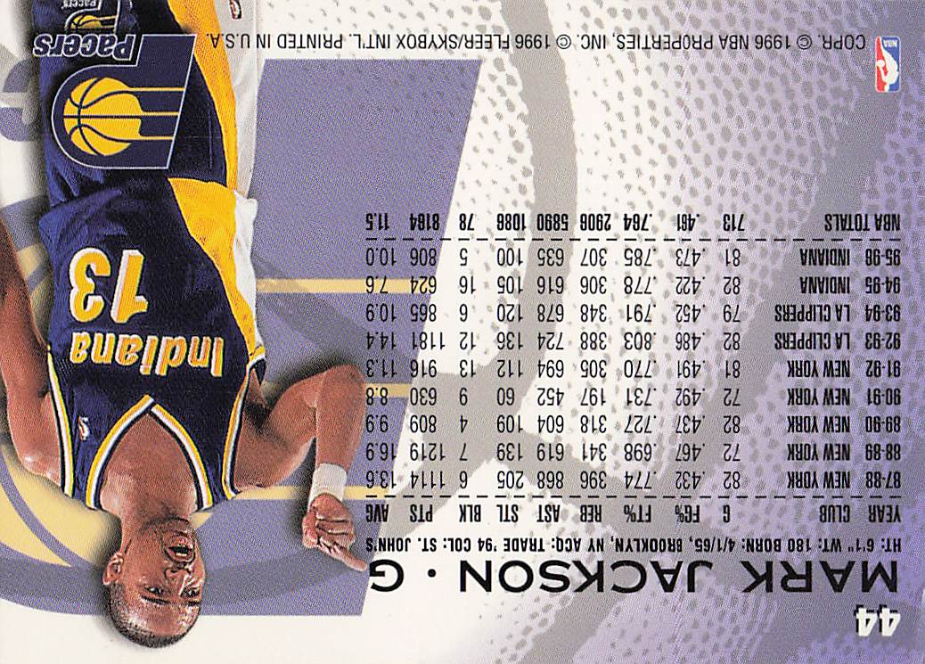 1996-97 Fleer Basketball Mark Jackson #44