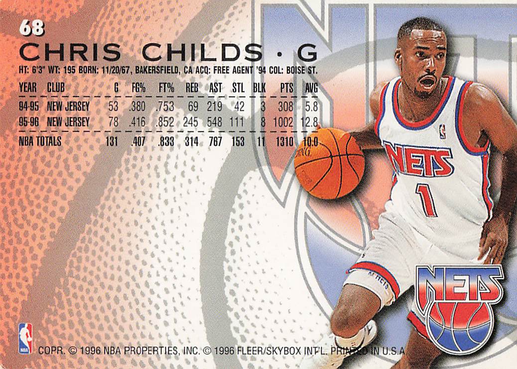 1996-97 Fleer Basketball Chris Childs #68