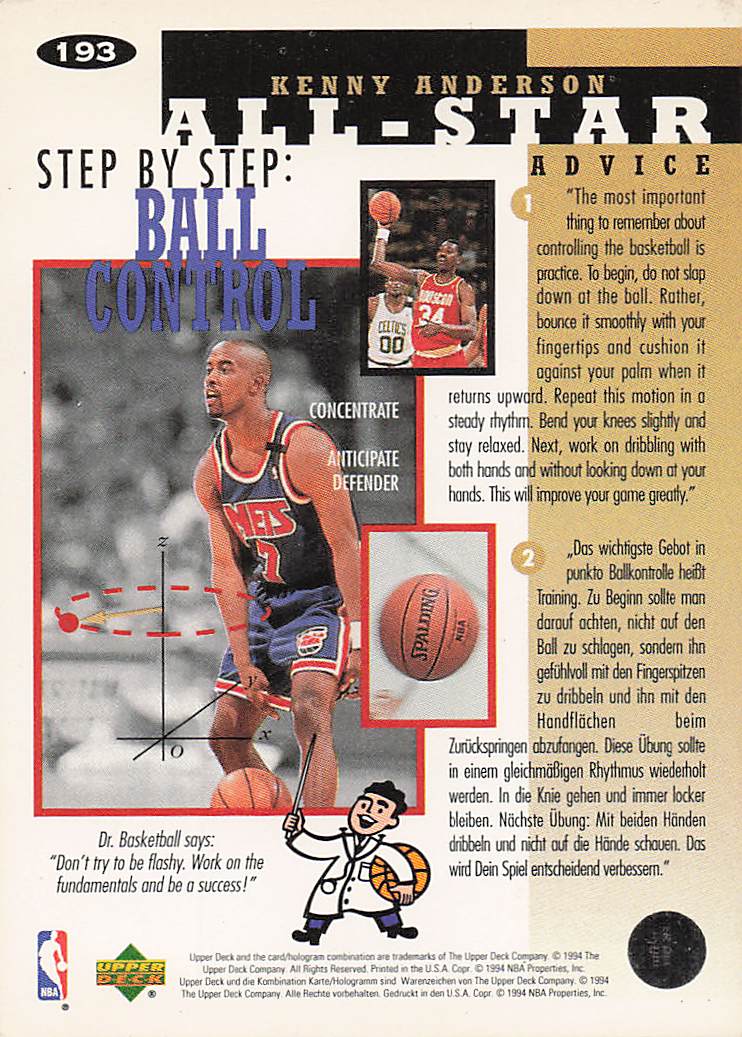 1994-95 Collector's Choice German Basketball Kenny Anderson #193