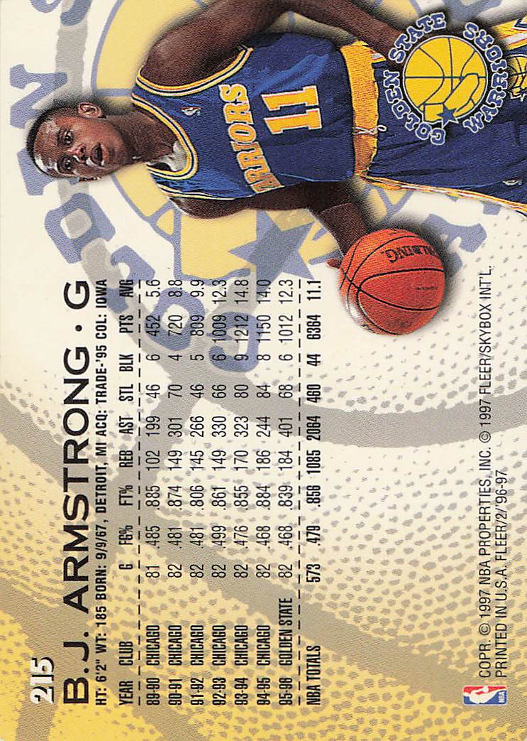 1996-97 Fleer Basketball B.J. Armstrong #185