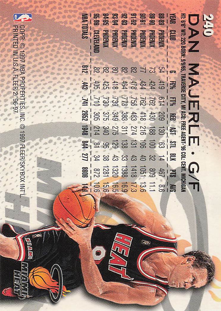 1996-97 Fleer Basketball Dan Majerle #210