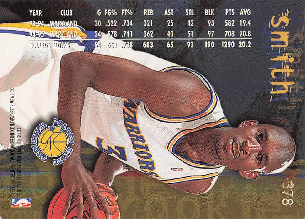 1995-96 Fleer Basketball Joe Smith #309 Rookie