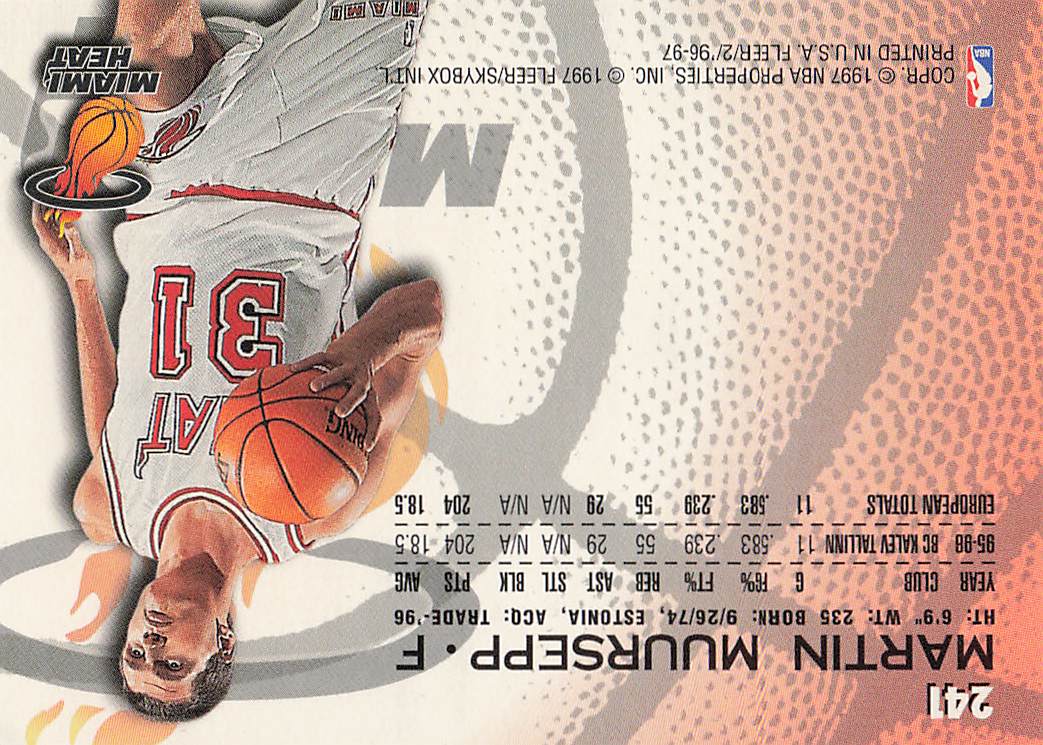 1996-97 Fleer European Basketball Martin Muursepp #241 Rookie