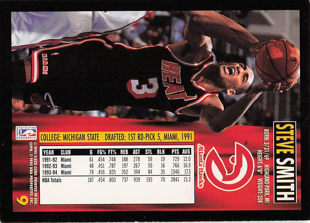 1994-95 Fleer European Basketball Steve Smith #9