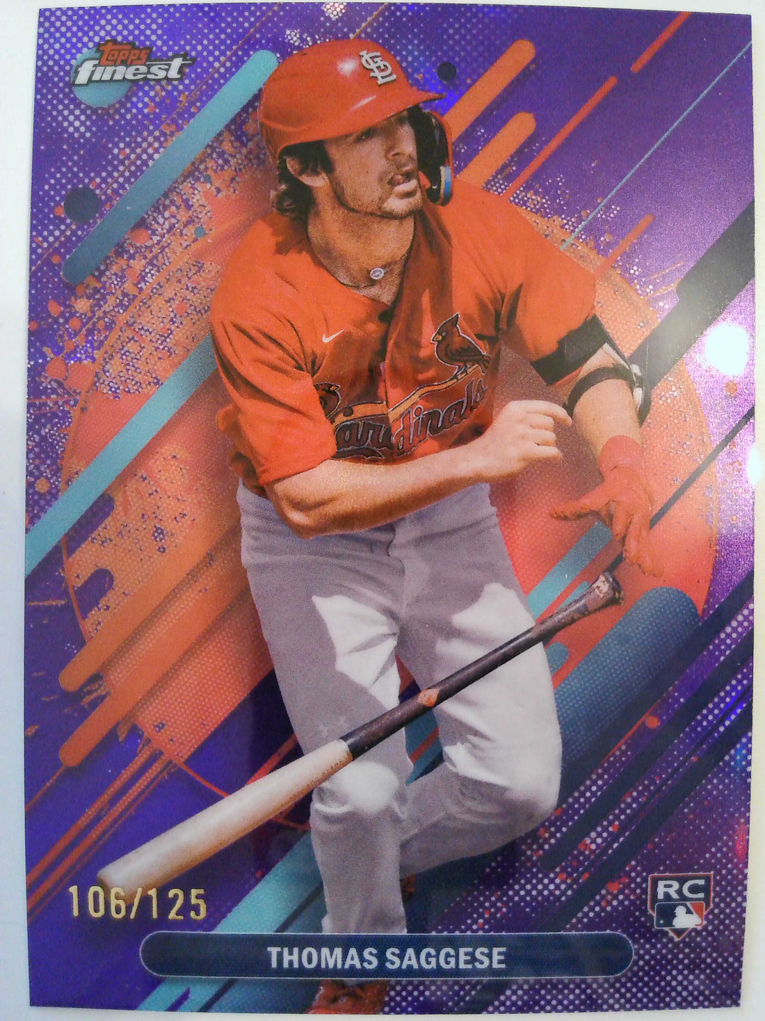 2025 Finest Baseball Purple 106/125 Thomas Saggese #293 Rookie