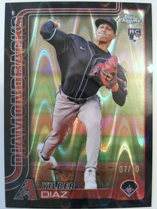 2025 Topps Chrome Baseball Black Lava Refractors 07/10 Yilber Diaz #8 Rookie