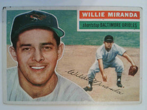 1956 Topps Baseball Willy Miranda #103b