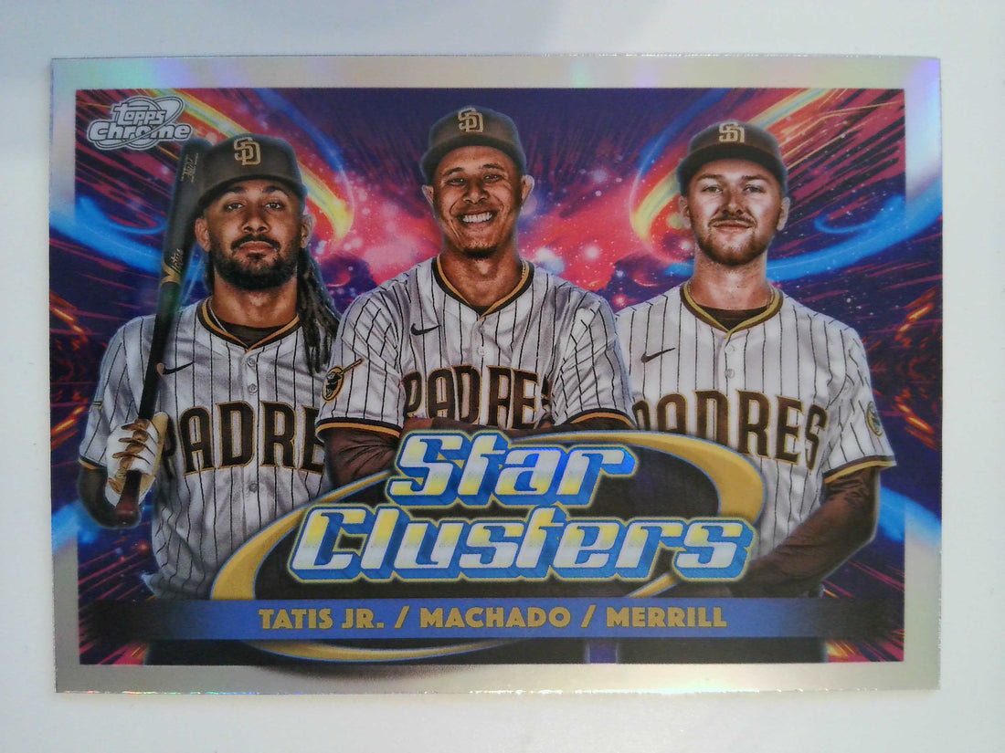 2025 Chrome Cosmic Triple Star Clusters Machado / Tatis Jr. / Merrill #TSC-5