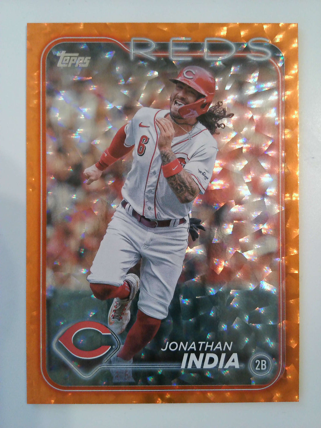 2024 Topps Baseball Orange Crackle Foil 203/299 Jonathan India #177