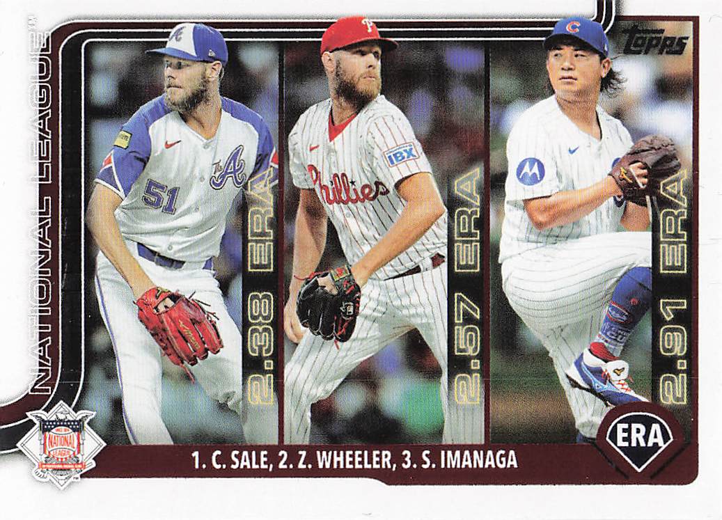 2025 Topps Baseball National League Leaders ERA (Sale / Wheeler / Imanaga) #272