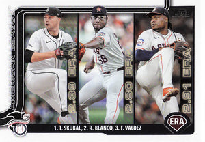 2025 Topps Baseball American League Leaders ERA (Skubal / Blanco / Valdez) #5