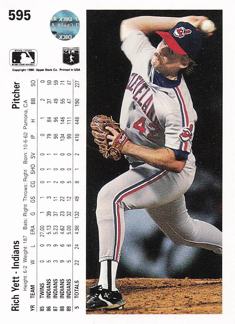 1990 Upper Deck Baseball Rich Yett #595