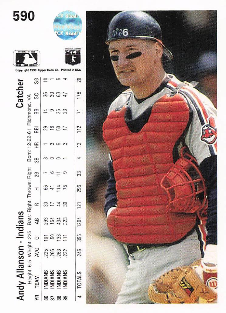 1990 Upper Deck Baseball Andy Allanson #590