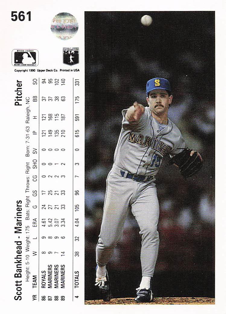 1990 Upper Deck Baseball Scott Bankhead #561