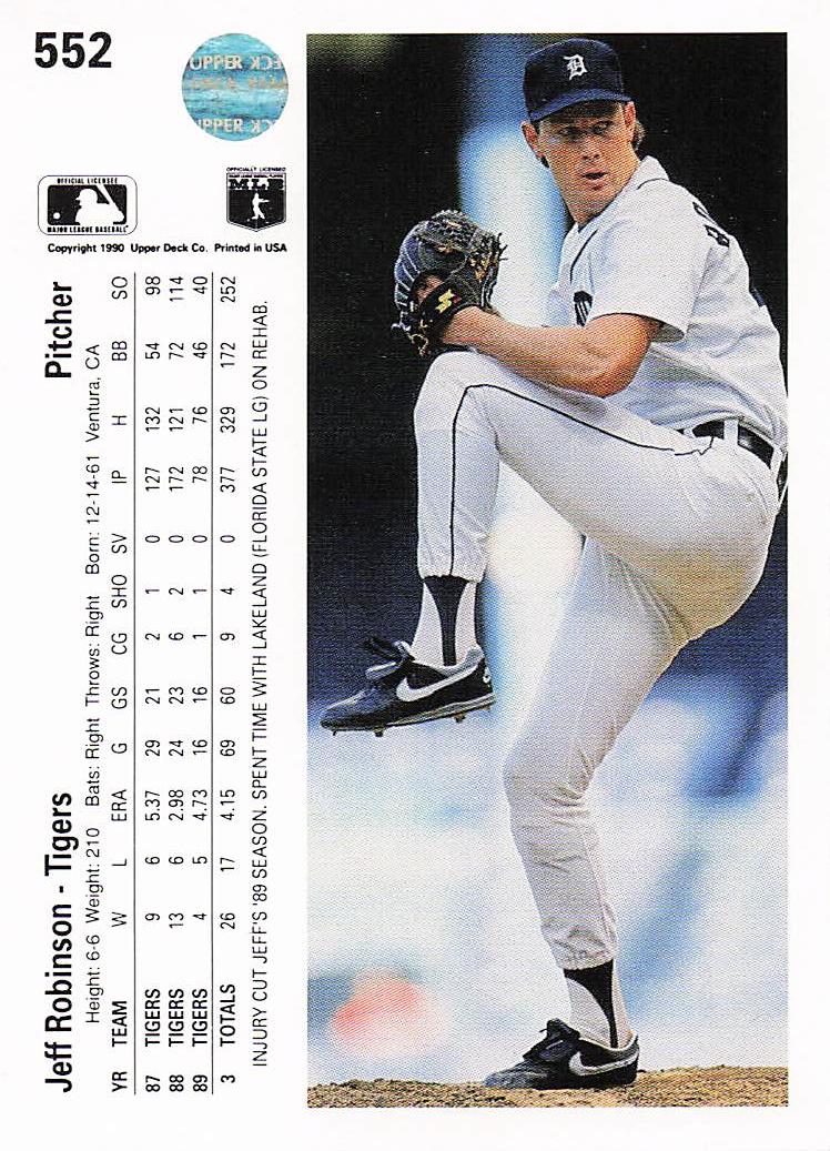 1990 Upper Deck Baseball Jeff Robinson #552