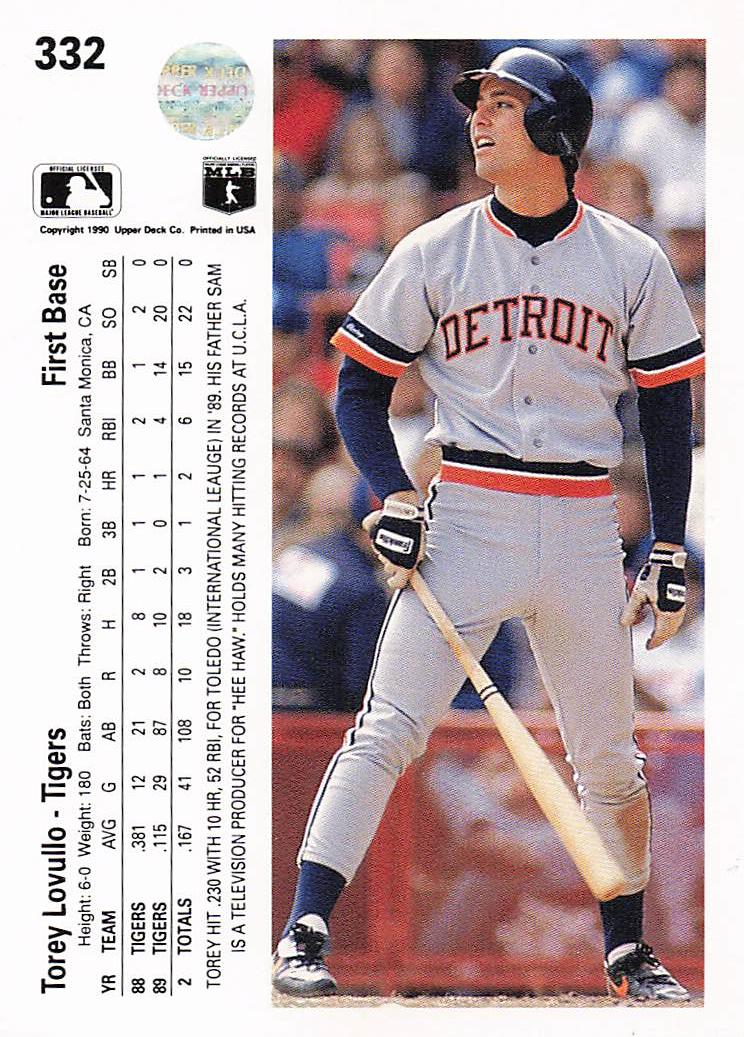 1990 Upper Deck Baseball Torey Lovullo #332