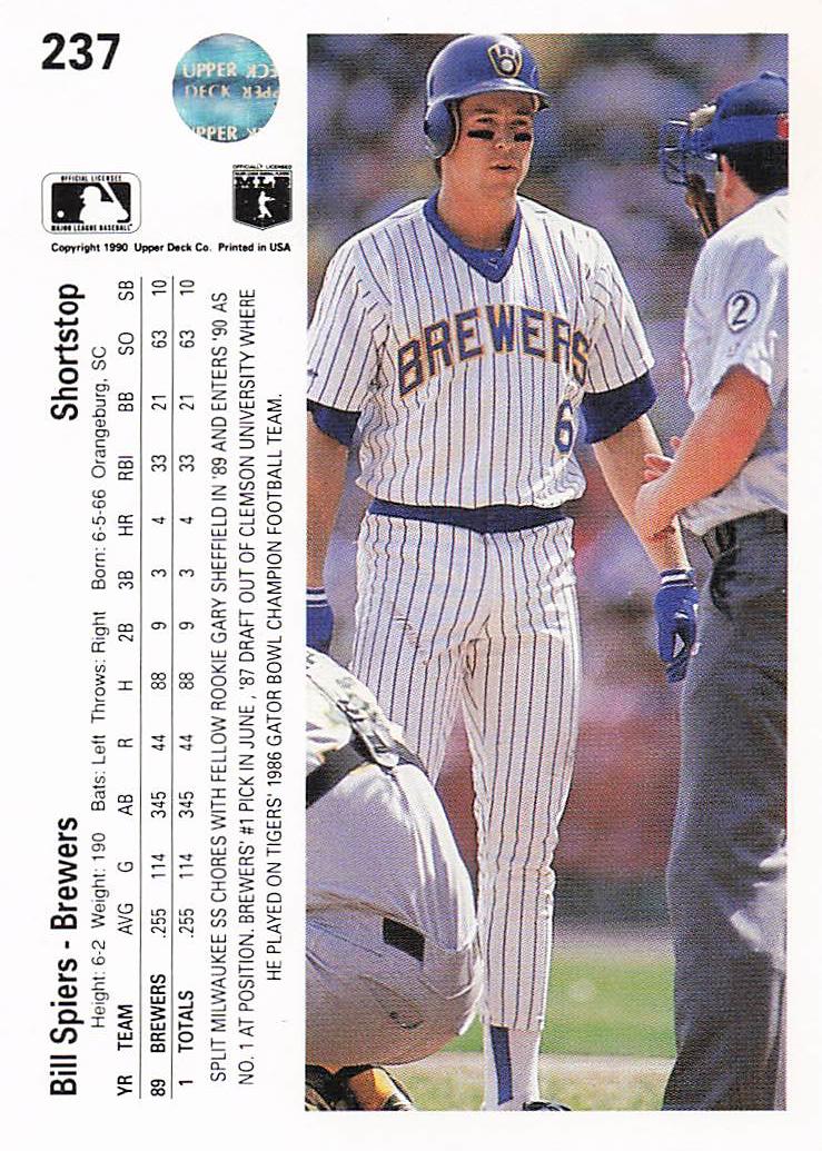 1990 Upper Deck Baseball Bill Spiers #237