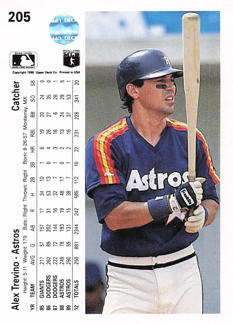 1990 Upper Deck Baseball Alex Trevino #205