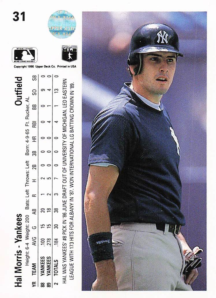 1990 Upper Deck Baseball Hal Morris #31