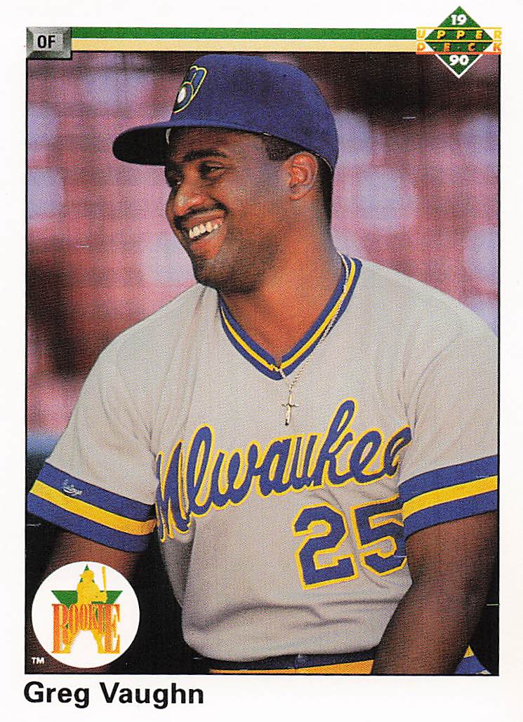 1990 Upper Deck Baseball Greg Vaughn #25 Rookie