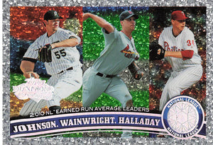 2011 Topps Diamond Anniversary NL ERA Leaders Johnson /Wainwright /Halladay #82