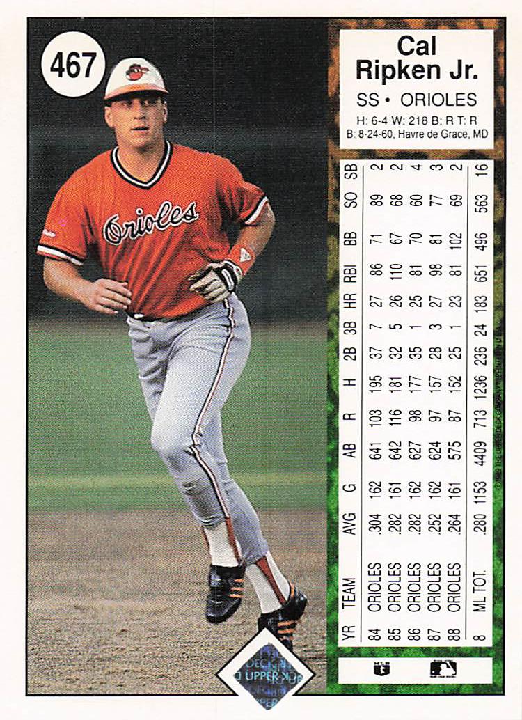 1989 Upper Deck Baseball Cal Ripken Jr. #467