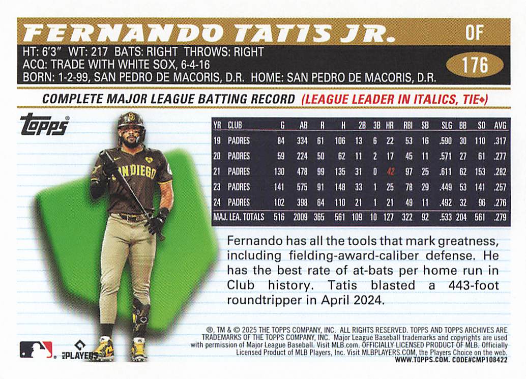 2025 Topps Archives Baseball Fernando Tatis Jr. #176