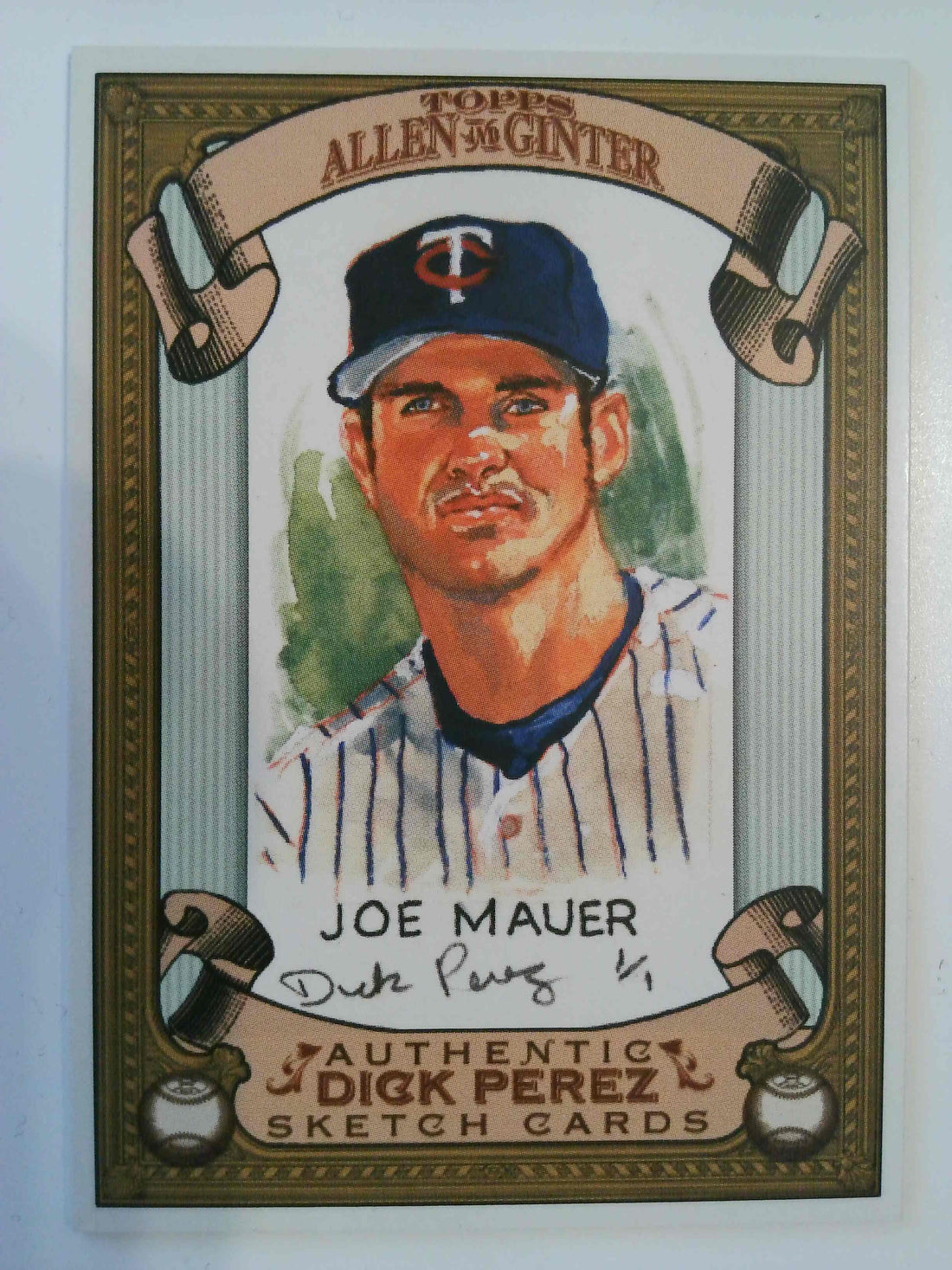 2007 Topps Allen & Ginter Baseball Dick Perez Sketches Joe Mauer #17