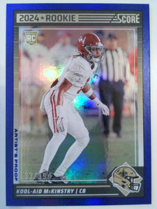 2024 Score Football Artist's Proof 33/35 Kool-Aid McKinstry #327 Rookie