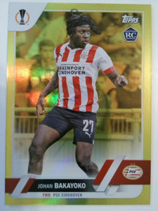 2022-23 Topps UEFA Club Competitions Yellow Foil 194/299 Johan Bakayoko #126 RC
