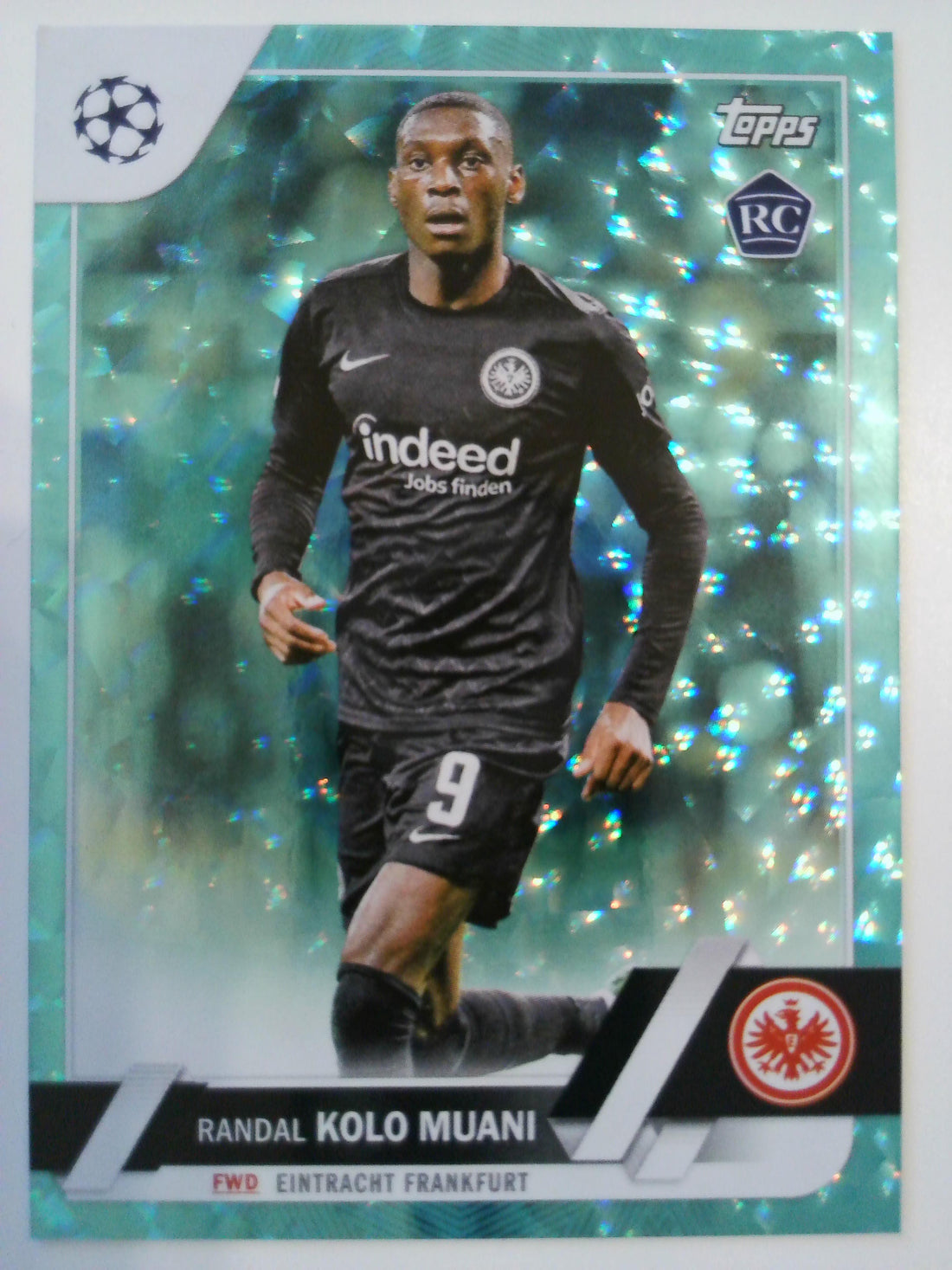 2022-23 UEFA Club Competitions Icy Aqua Foil 198/399 Randal Kolo Muani #149 RC