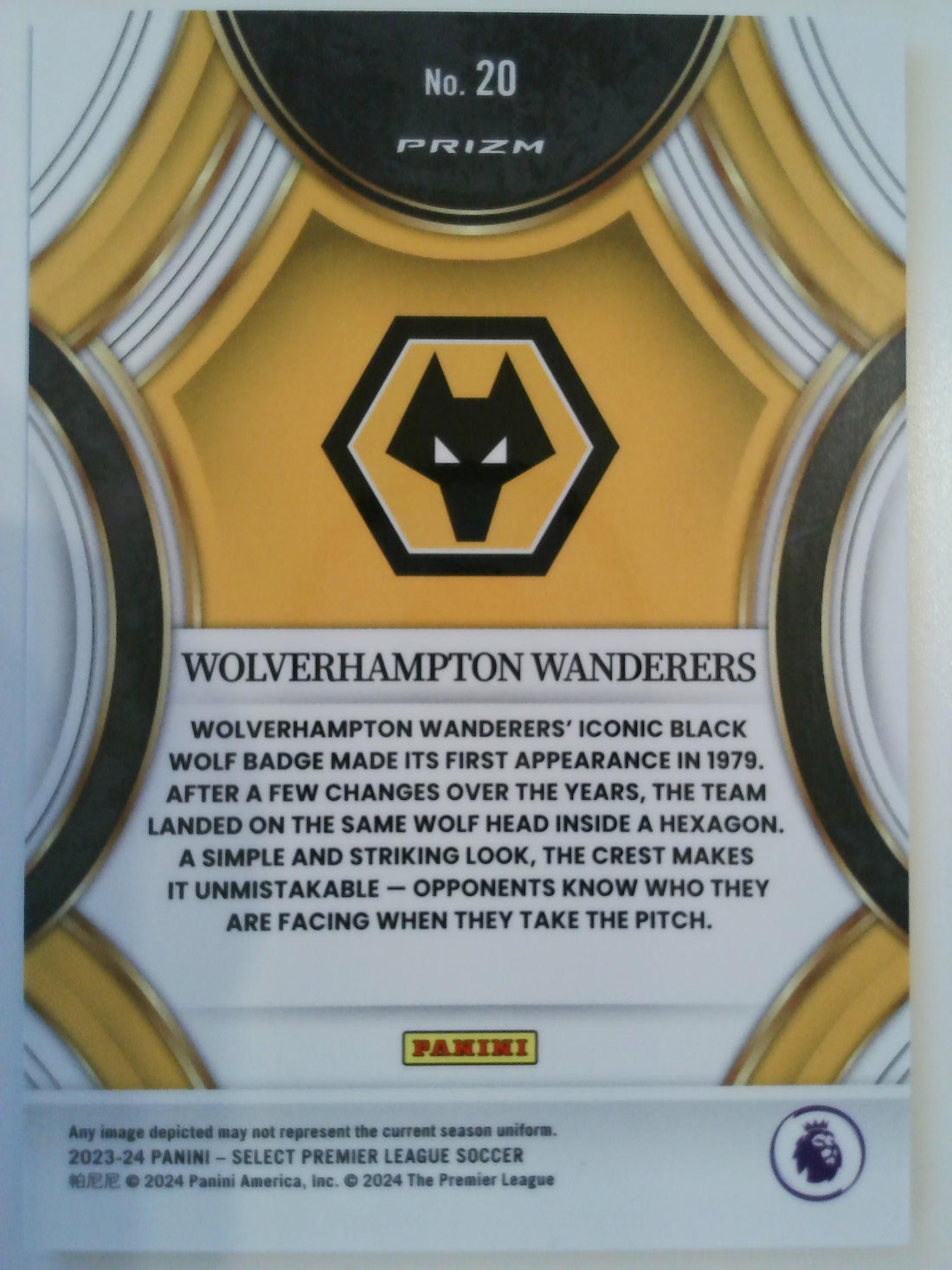 2023-24 Panini Select Premier League Team Badges Wolverhampton Wanderers #20