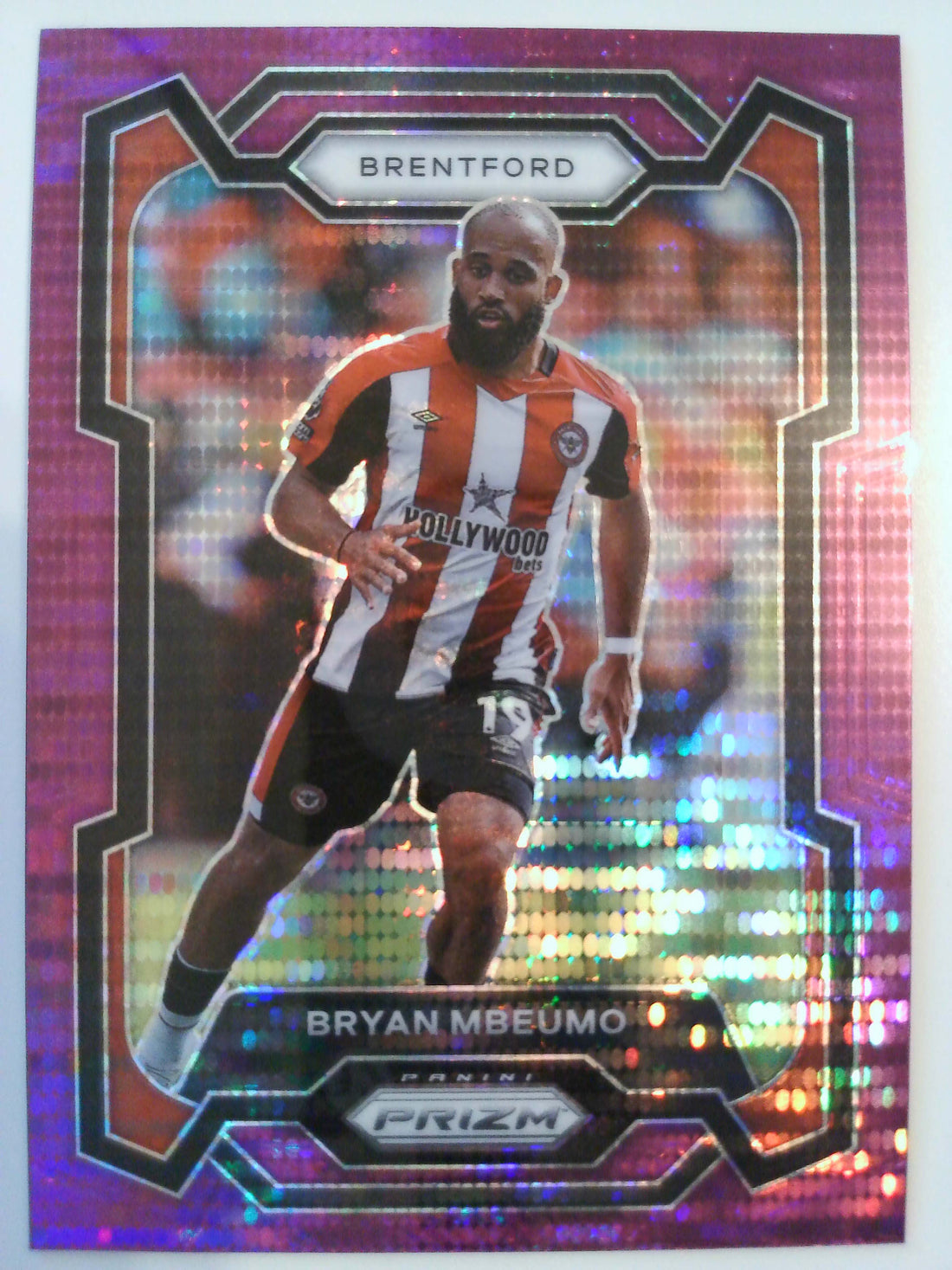 2023-24 Panini Prizm Premier League Soccer Purple Pulsar Bryan Mbeumo #143