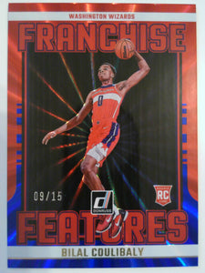 2023-24 Franchise Features Red and Blue Laser Holo 09/15 Bilal Coulibaly #15 RC