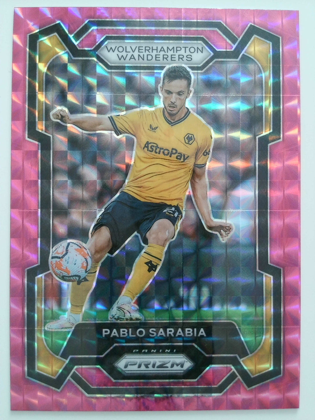 2023-24 Panini Prizm Premier League Soccer Pink Mosaic Pablo Sarabia #212