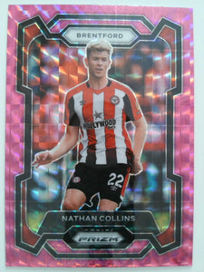 2023-24 Panini Prizm Premier League Soccer Pink Mosaic Nathan Collins #139
