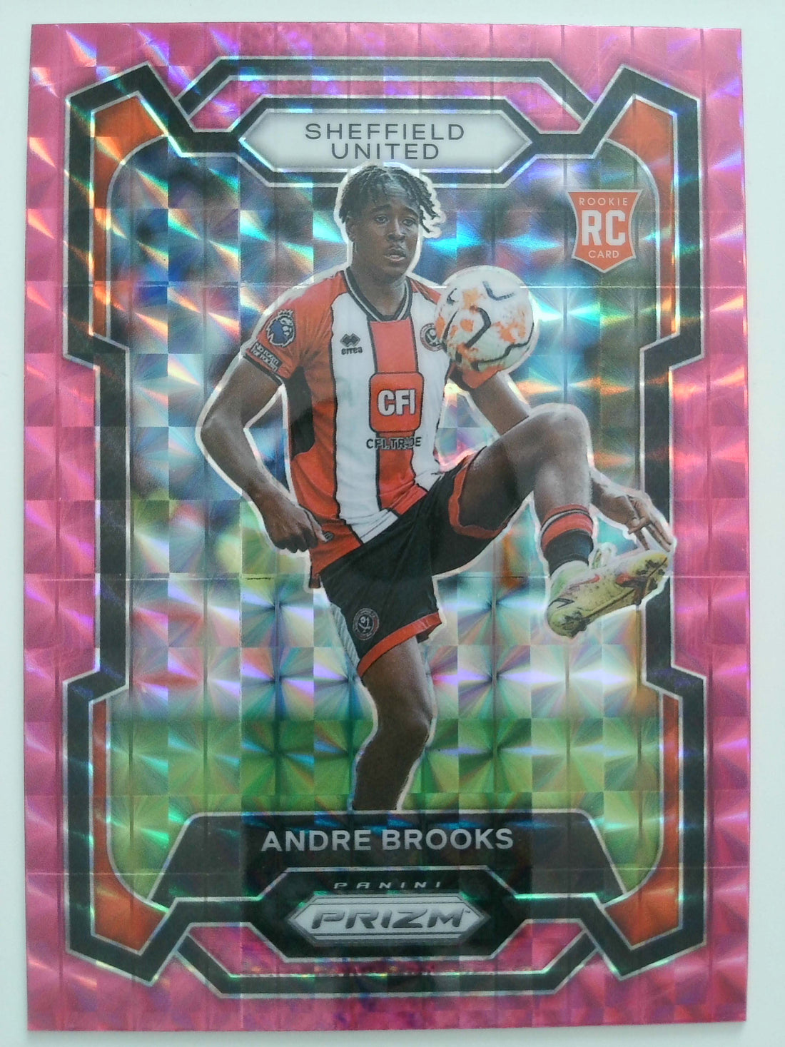 2023-24 Panini Prizm Premier League Soccer Pink Mosaic Andre Brooks #286 Rookie