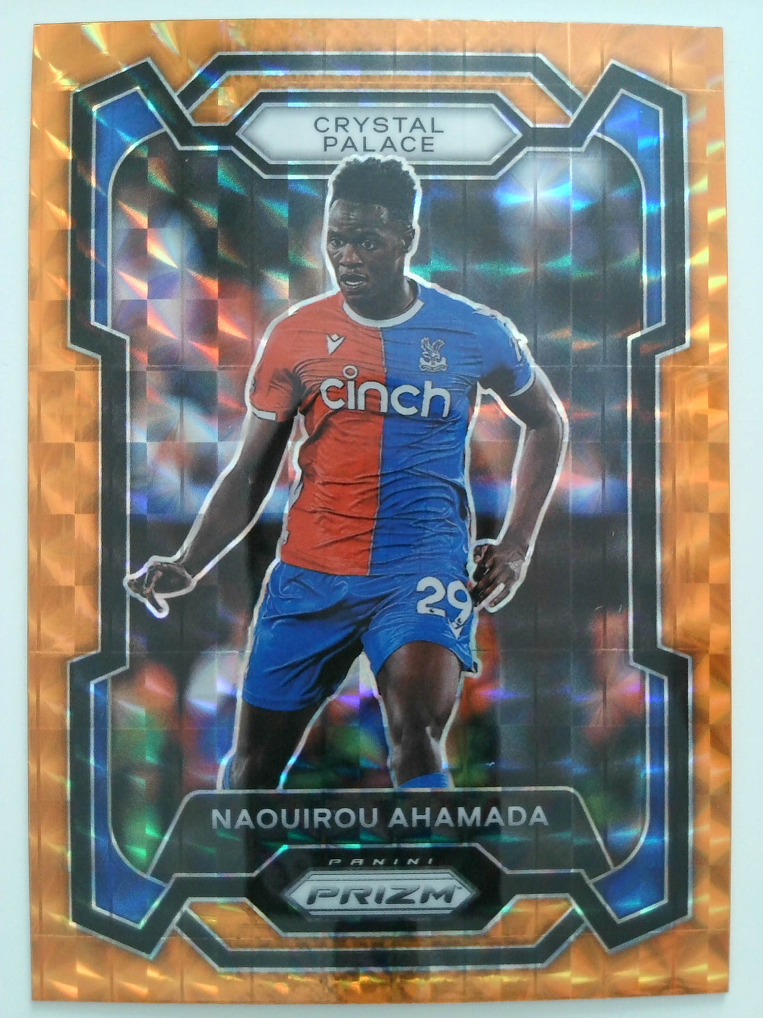 2023-24 Panini Prizm Premier League Soccer Orange Mosaic Naouirou Ahamada #175
