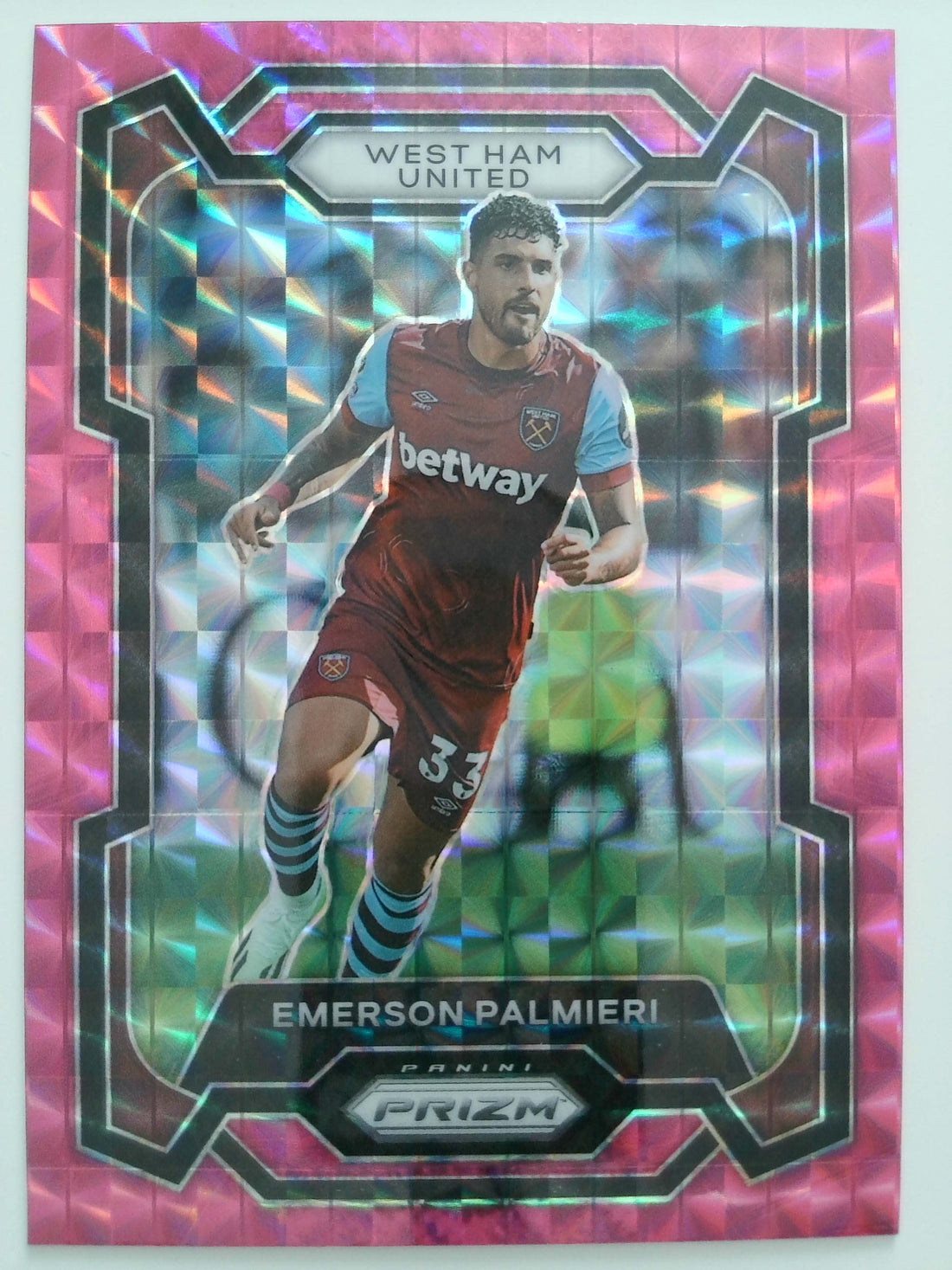 2023-24 Panini Prizm Premier League Soccer Pink Mosaic Emerson Palmieri #224