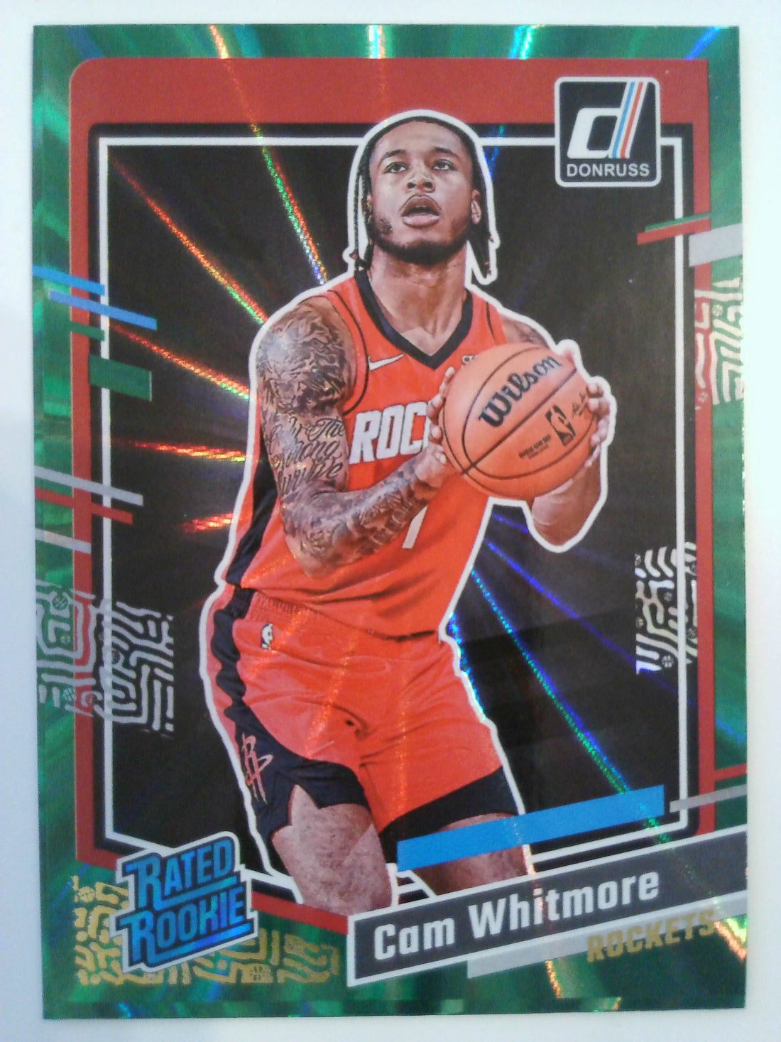 2023-24 Donruss Basketball Green Laser Holo Cam Whitmore #211 Rookie