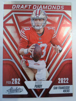 2023 Panini Absolute Football Draft Diamonds Brock Purdy #DD-2