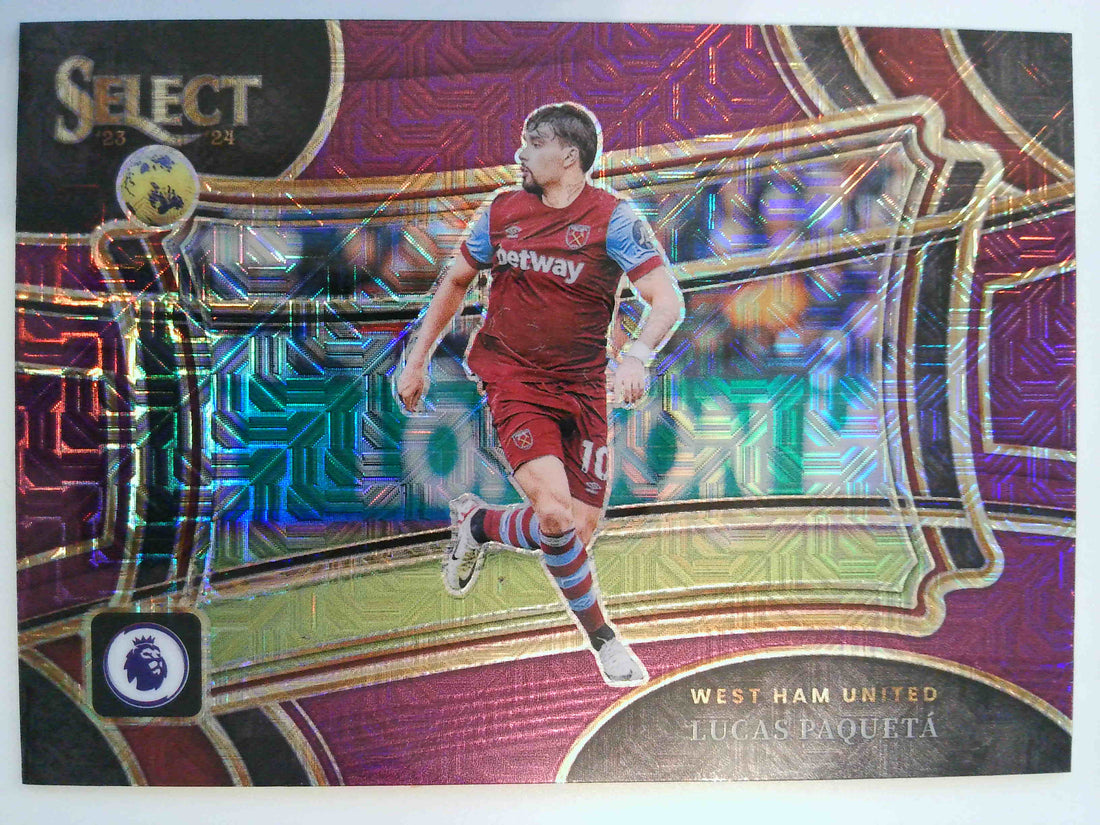 2023-24 Panini Select Premier League - Purple Mojo Soccer Lucas Paqueta #219